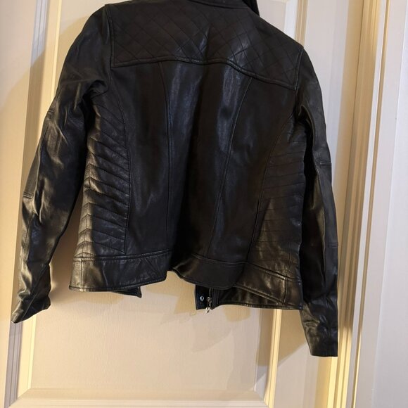 Cole Haan Black Leather Jacket, Size M - Picture 3 of 4